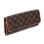 Women's Monogram Canvas Leather Twin GM Clutch Shoulder Bag // Brown + Tan // Pre-Owned