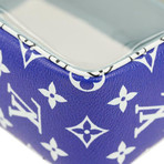 Women's Pouch Capri Multicolor Coated Canvas Beach Bag // Blue // Pre-Owned