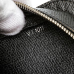 Unisex Taiga Leather Baikal Wristlet Clutch Bag // Dark Gray // Pre-Owned