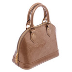 Women's Vernis Canvas Leather Alma BB Bag // Beige // Pre-Owned