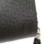 Unisex Taiga Leather Baikal Wristlet Clutch Bag // Dark Gray // Pre-Owned