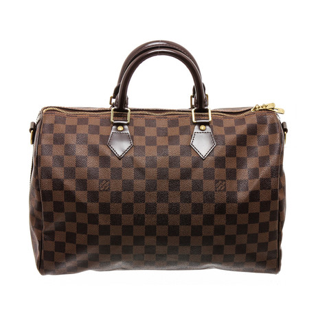 Women's Damier Ebene Speedy Bandouliere 35 cm Bag // Brown // Pre-Owned