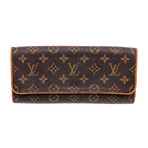 Women's Monogram Canvas Leather Twin GM Clutch Shoulder Bag // Brown + Tan // Pre-Owned