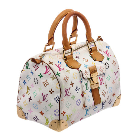 Women's Monogram Speedy 30 Bag // White + Multicolor // Pre-Owned