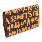 Women's Monogram Canvas Leather Stephen Sprouse Graffiti Sarah Wallet // Brown + Tan // Pre-Owned