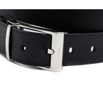 Men's Shiff Calf Leather Adjustable + Reversible Dress Belt // Black