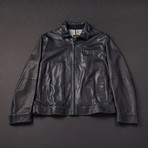 Bari Leather Jacket // Blue (Euro: 54)
