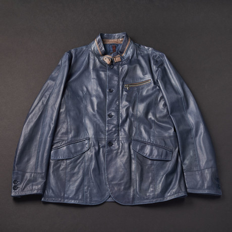 Palermo Leather Jacket // Blue (Euro: 50)