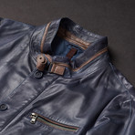 Palermo Leather Jacket // Blue (Euro: 50)