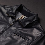Bari Leather Jacket // Blue (Euro: 54)