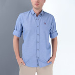 Joey Button-Up Shirt // Dark Blue (Medium)