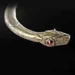 Roman Gilt Silver & Garnet Torc Snakes, ex Christie's