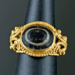 Beautiful Late Roman Gold Ring w/ Banded Agate