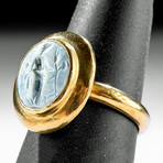 22K Gold Ring w/ Roman Nicolo Intaglio of Fortuna