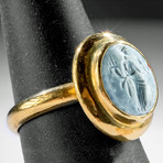 22K Gold Ring w/ Roman Nicolo Intaglio of Fortuna