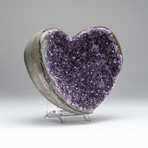 Amethyst Crystal Cluster Heart + Acrylic Display Stand