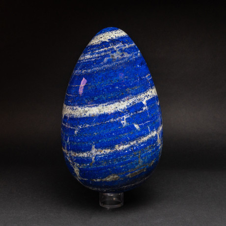 Huge Lapis Lazuli Egg + Acrylic Display Stand