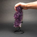 Amethyst Cluster + Custom Metal Display Stand // 11.5"