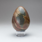 Polychrome Jasper Egg + Acrylic Display Stand