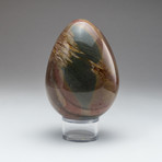 Polychrome Jasper Egg + Acrylic Display Stand