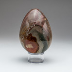 Polychrome Jasper Egg + Acrylic Display Stand