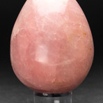 Rose Quartz Polished Egg + Round Acrylic Display Stand