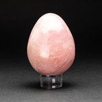 Rose Quartz Polished Egg + Round Acrylic Display Stand