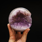 Amethyst Geode Sphere + Acrylic Display Stand