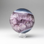 Amethyst Geode Sphere + Round Acrylic Stand