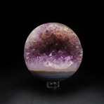 Amethyst Geode Sphere + Acrylic Display Stand