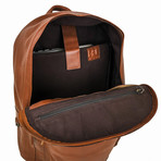 Traveler Leather Backpack // Pebbled Brown