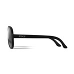 ST Aviator Polarized Sunglasses // Black + Silver Mirror Lumolux