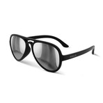 ST Aviator Polarized Sunglasses // Black + Silver Mirror Lumolux