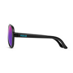 ST Aviator Polarized Sunglasses // Black + Blue Mirror Lumolux