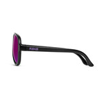 ST Aviator Sunglasses // Black + Purple Mirror Lumolux