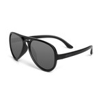 ST Aviator Polarized Sunglasses // Black + Smoke Lumolux