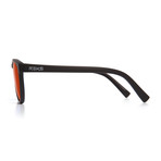 ST Round Polarized Sunglasses // Black + Red Mirror Lumolux