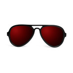 black and red aviator sunglasses