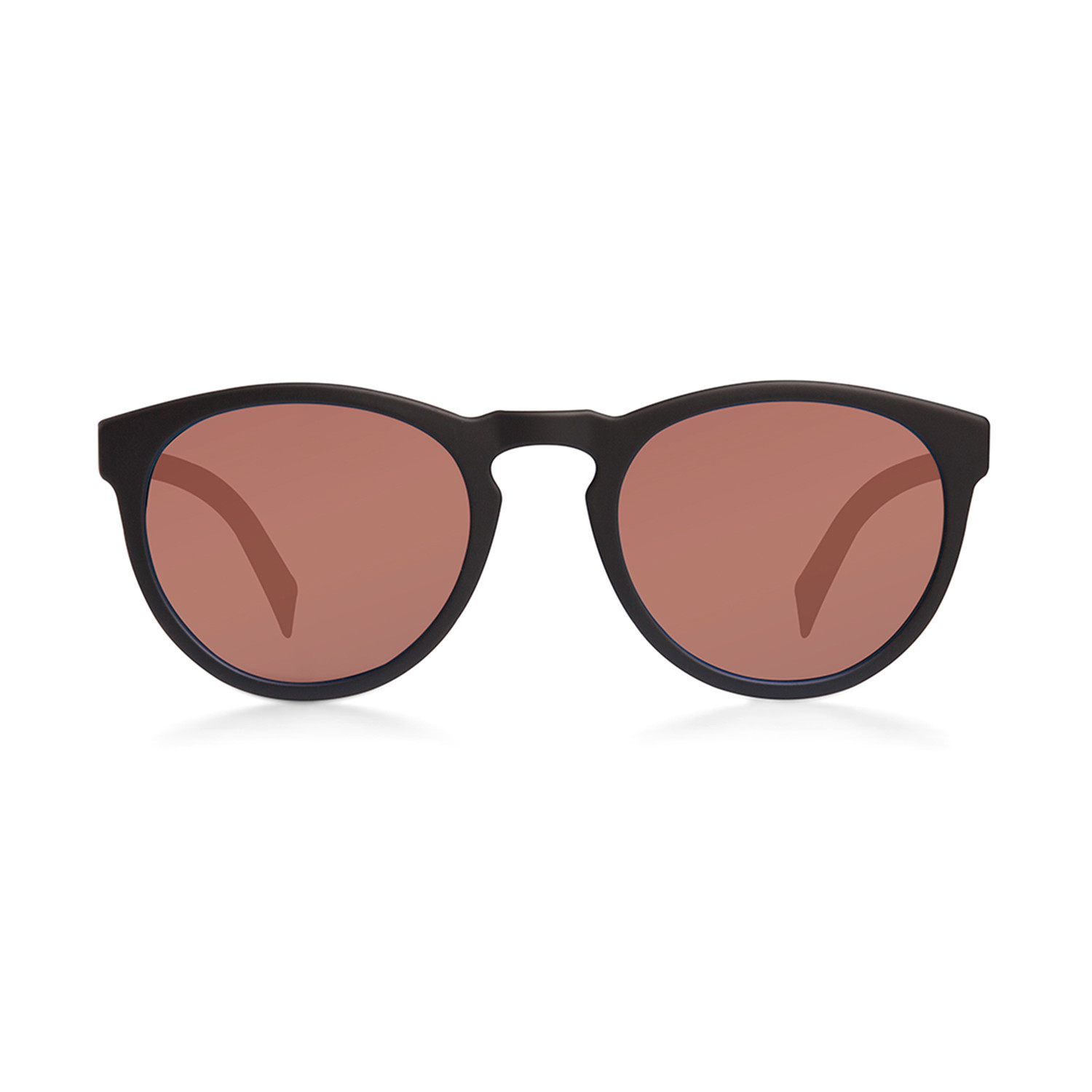 ST Round Polarized Sunglasses // Black + Rose Amber Lumolux - REKS