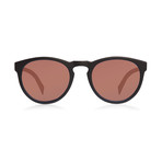 ST Round Polarized Sunglasses // Black + Rose Amber Lumolux