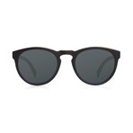ST Round Sunglasses // Black + Smoke Lumolux