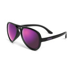 ST Aviator Sunglasses // Black + Purple Mirror Lumolux