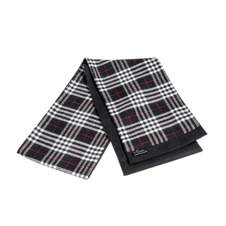 AESW2120 100% Wool Dress Scarf // Black + White Check