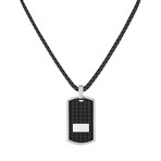 Textured Tag Necklace // Black