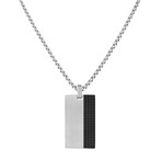 Tag Necklace // Silver + Black