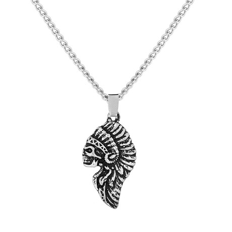 Feather Skull Necklace
