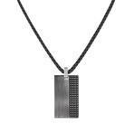 Textured Tag Necklace // Gray