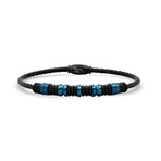 Two Tone Stainless Steel Bracelet // Black + Blue