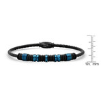 Two Tone Stainless Steel Bracelet // Black + Blue