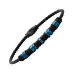 Two Tone Stainless Steel Bracelet // Black + Blue